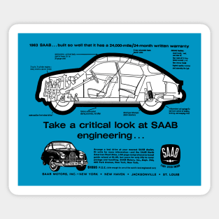 1963 SAAB 96 - advert Sticker